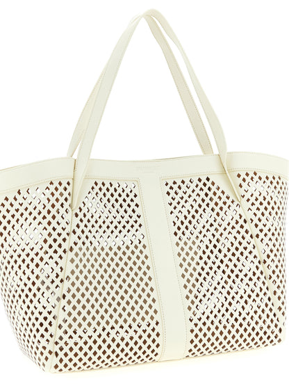 Twinset Weiße Leder-Tote-Bag