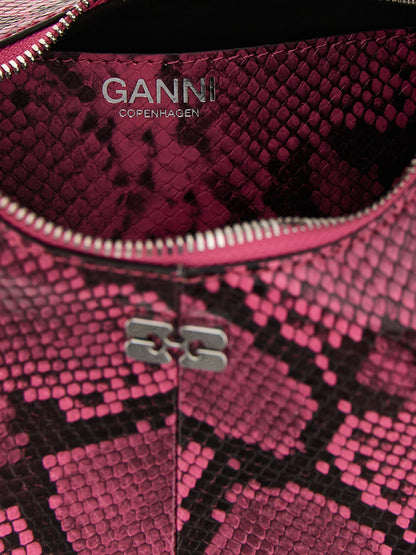 Ganni Handtasche aus recyceltem Polyester in Fuchsia