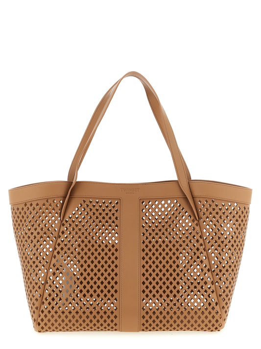 Twinset Braun Polyethylen Frauen Umhängetasche