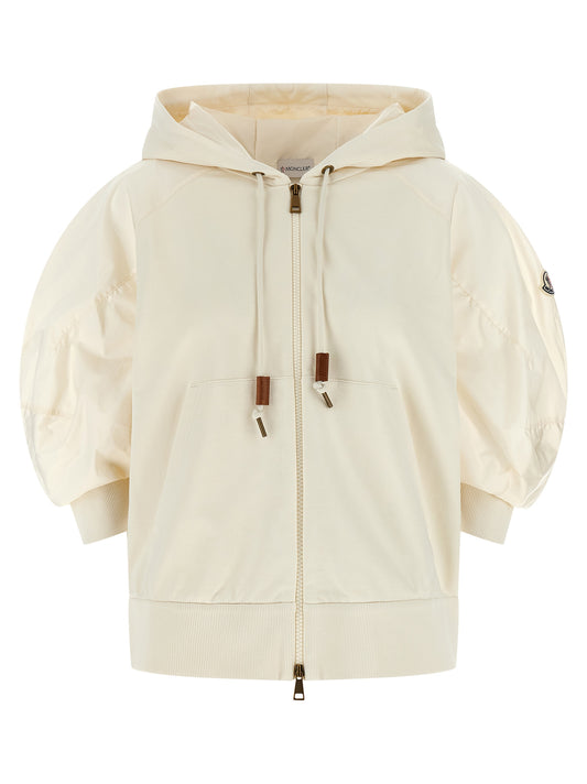Moncler Weiße Baumwoll-Kapuzenpullover