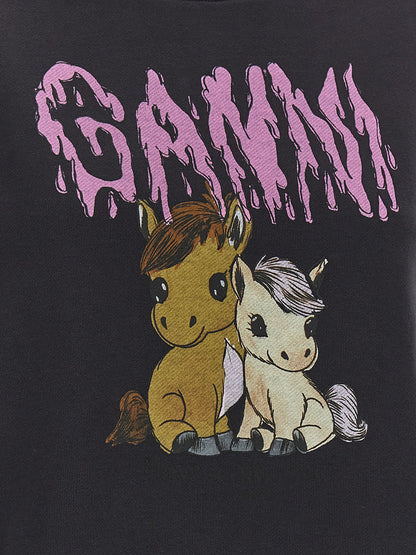 Ganni Schwarzer Bio-Baumwoll-Sweater
