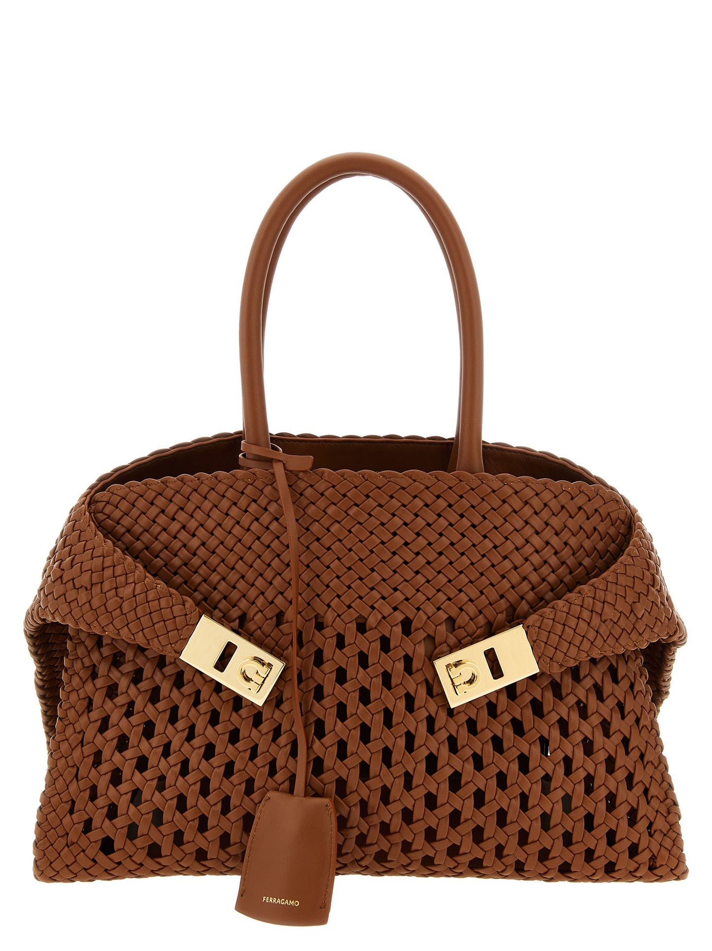 Ferragamo Braune Kalbsleder-Handtasche