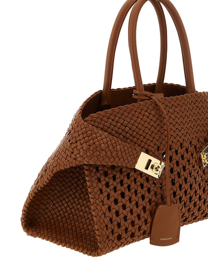 Ferragamo Braune Kalbsleder-Handtasche