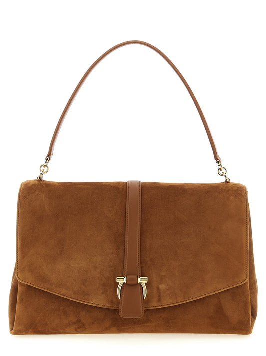 Ferragamo Braune Ziegenleder-Schultertasche