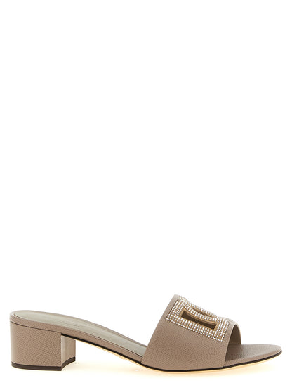 Dolce & Gabbana Graue Mules aus Kalbsleder