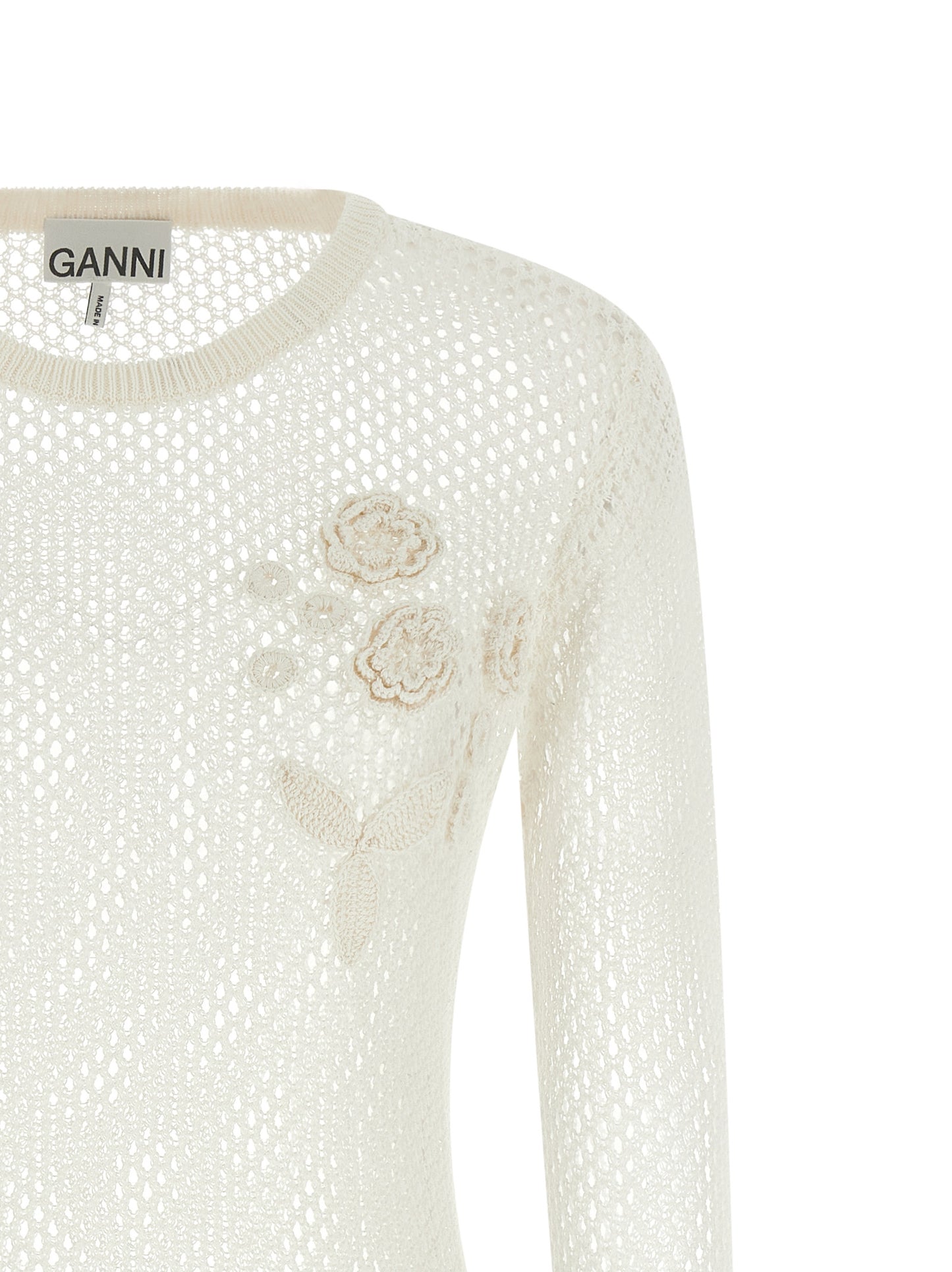 Ganni Cardigan aus weißer Bio-Baumwolle