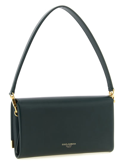 Dolce & Gabbana Zweifarbige Schultertasche aus Kalbsleder