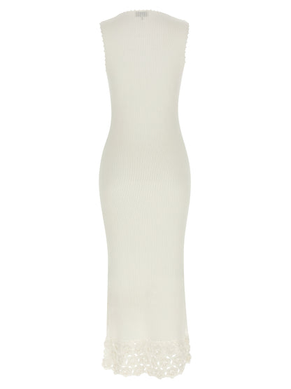 Ganni Langes Kleid aus weißer Bio-Baumwolle