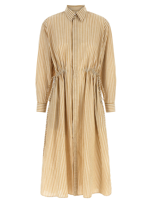 Polo Ralph Lauren Beige Baumwoll-Midikleid