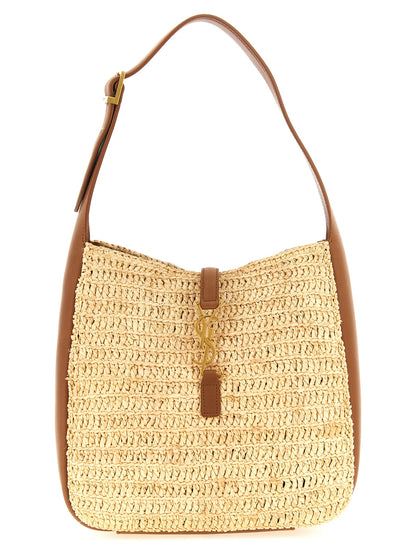 Saint Laurent Beige Raffia Shoulder Bag