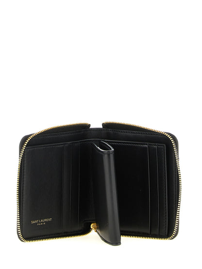 Saint Laurent Schwarzer Kartenhalter aus Lammleder