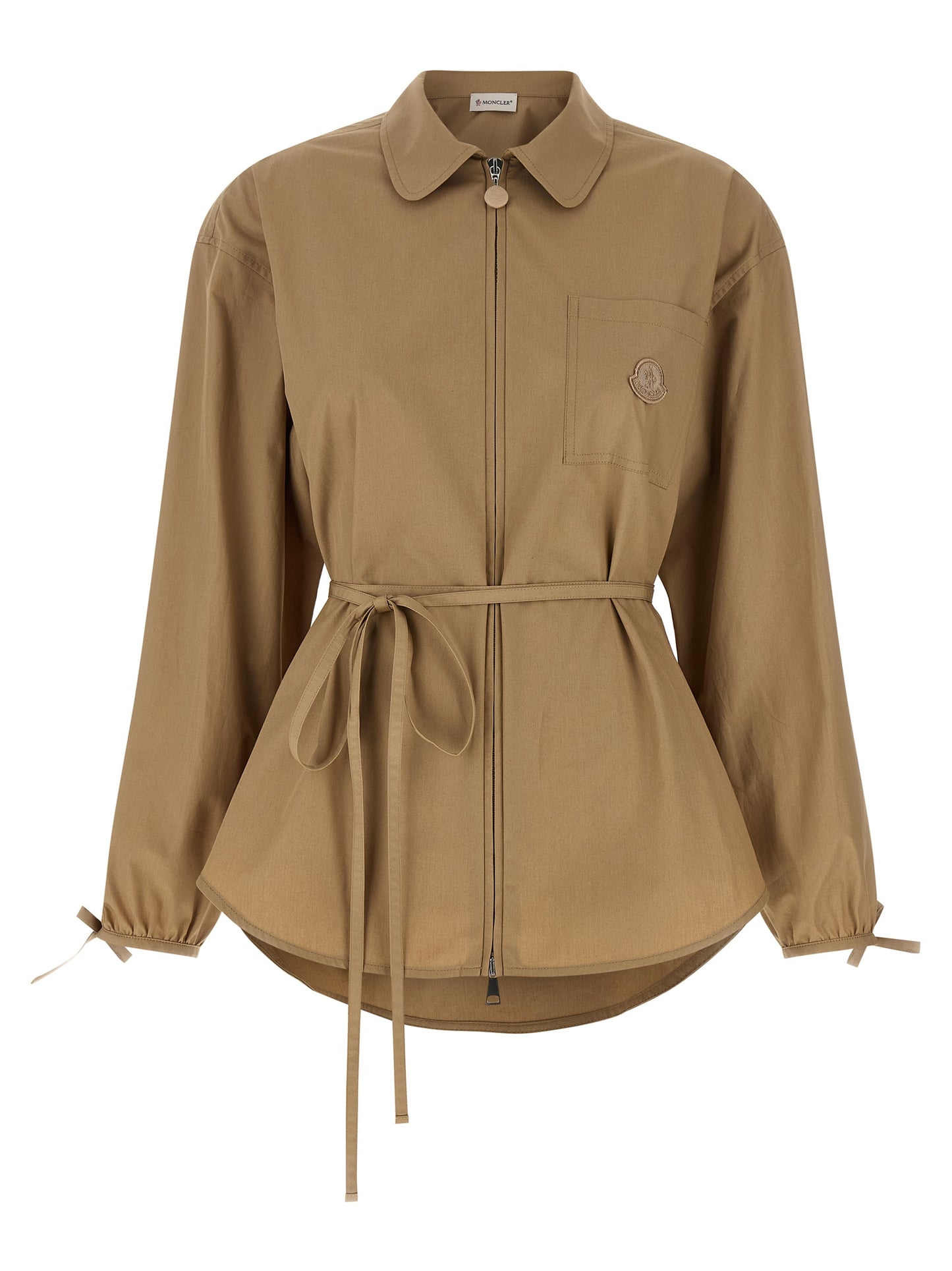 Moncler Beige Baumwolljacke in voller Länge