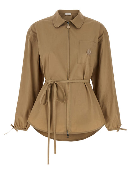 Moncler Beige Baumwolljacke in voller Länge