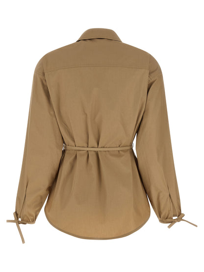 Moncler Beige Baumwolljacke in voller Länge