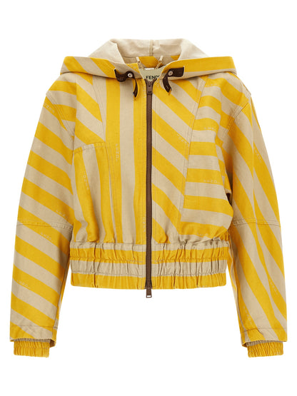 Fendi Zweifarbiger Baumwollmantel