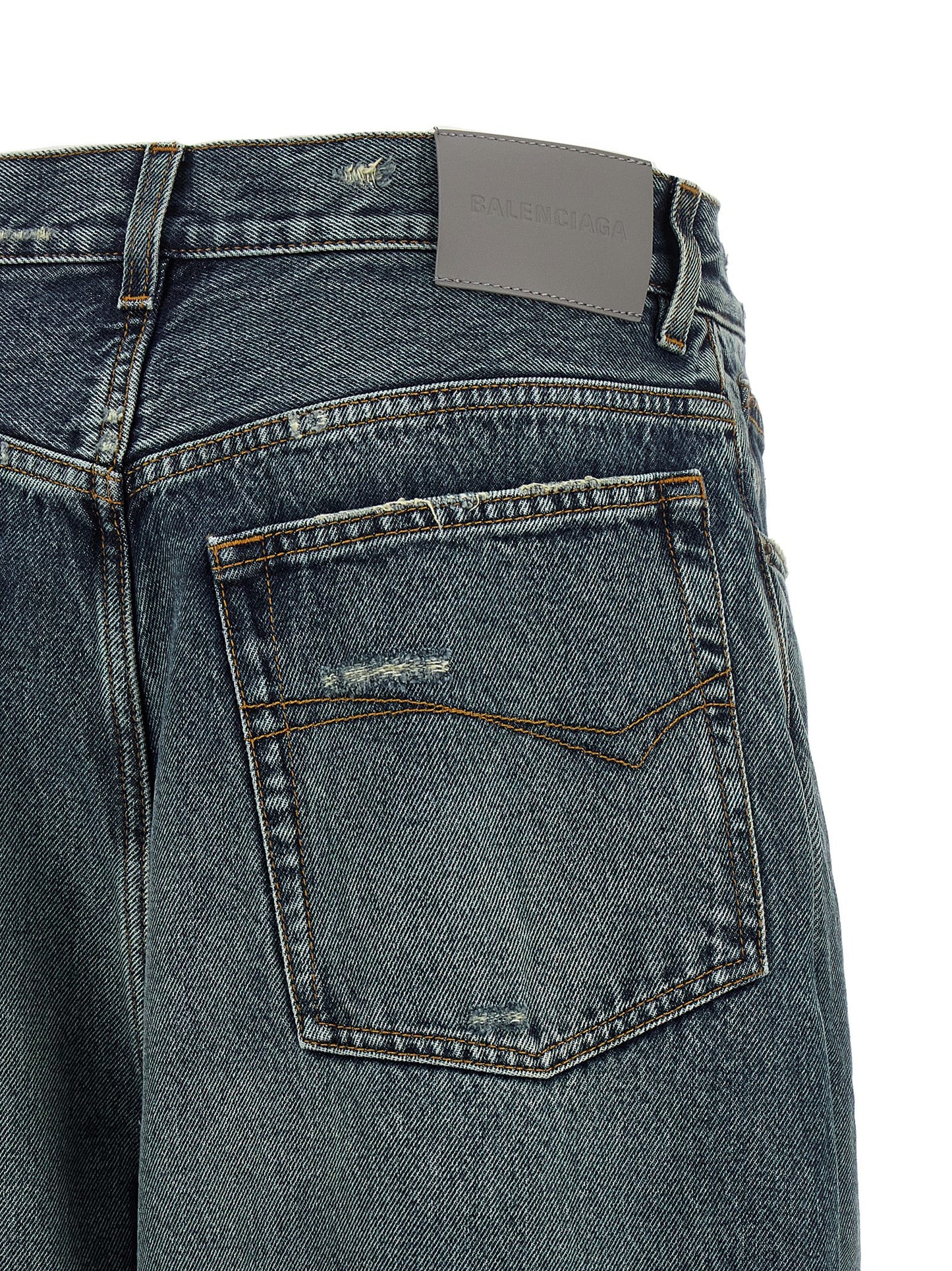 Balenciaga Blaue Baumwolljeans im Relaxed Fit