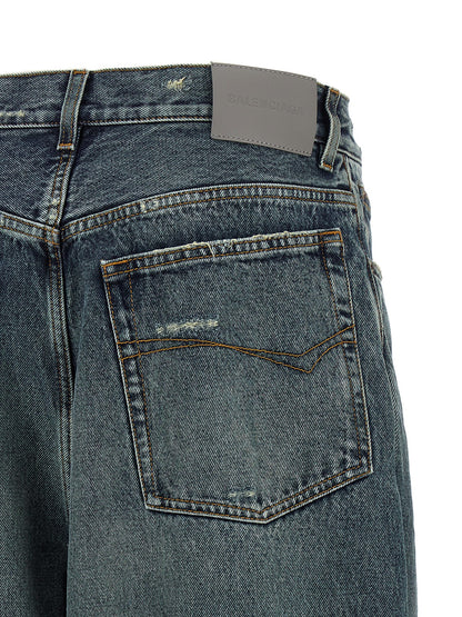 Balenciaga Blaue Baumwolljeans im Relaxed Fit