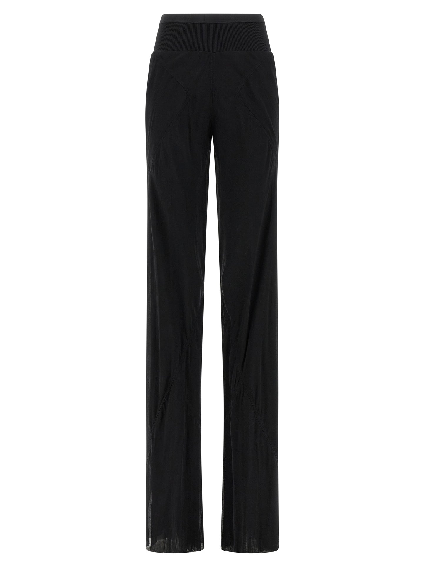 Rick Owens Schwarze Seidenhose mit ausgestelltem Bein
