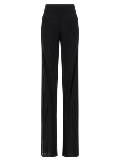 Rick Owens Schwarze Seidenhose mit ausgestelltem Bein