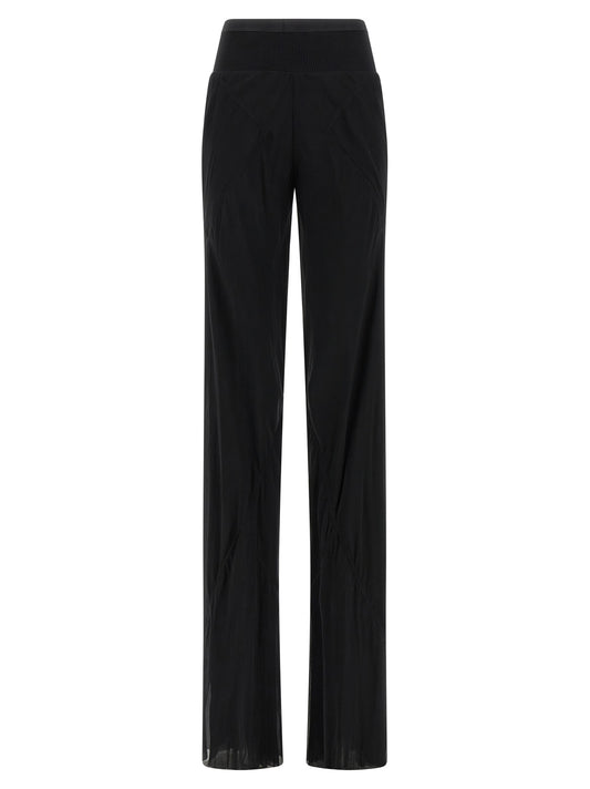 Rick Owens Schwarze Seidenhose mit ausgestelltem Bein