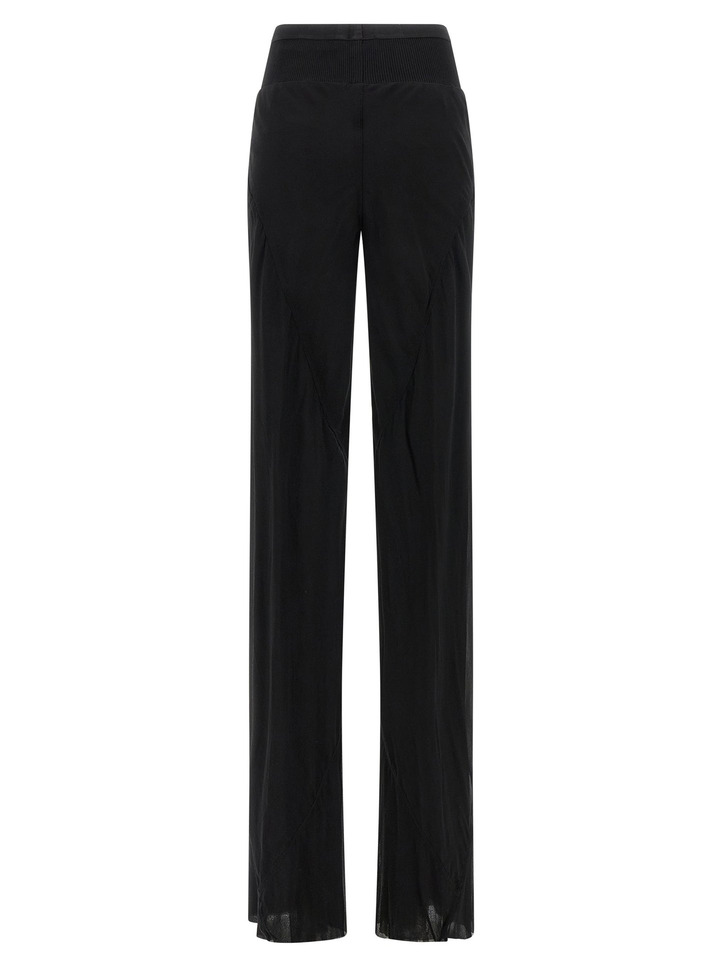 Rick Owens Schwarze Seidenhose mit ausgestelltem Bein