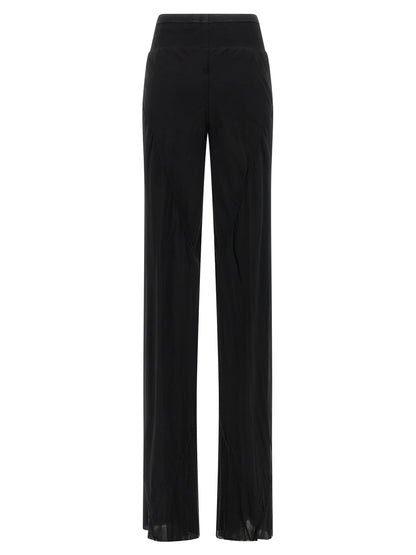 Rick Owens Schwarze Seidenhose mit ausgestelltem Bein