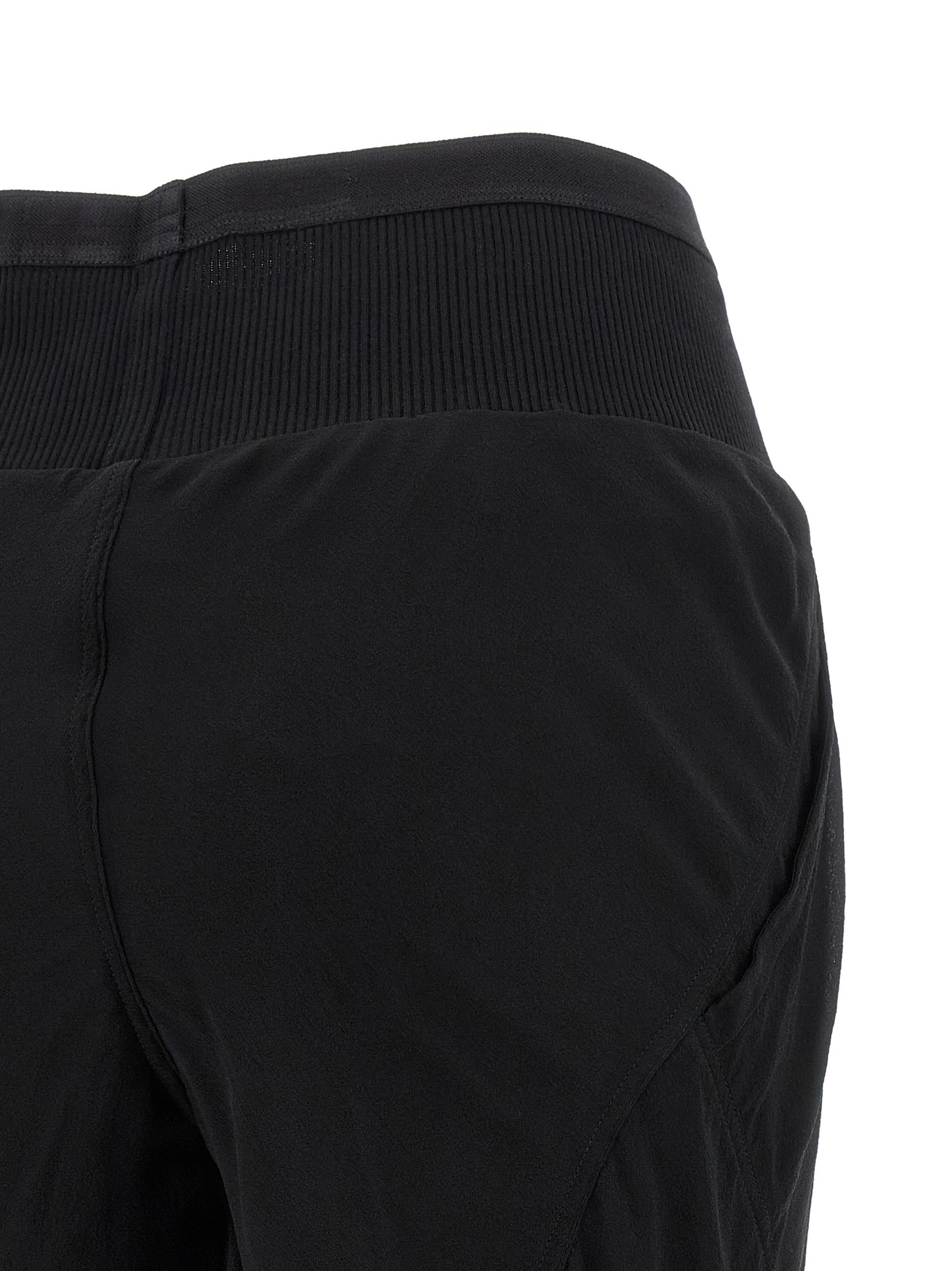 Rick Owens Schwarze Seidenhose mit ausgestelltem Bein