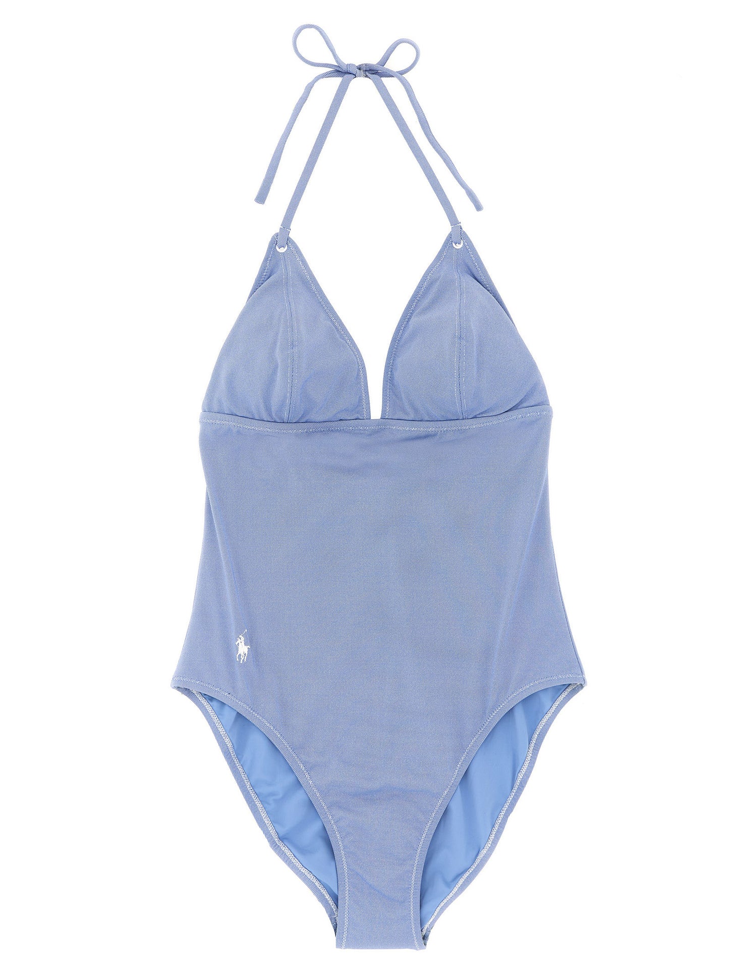 Polo Ralph Lauren Blaues One-Piece-Badeanzug aus Nylon