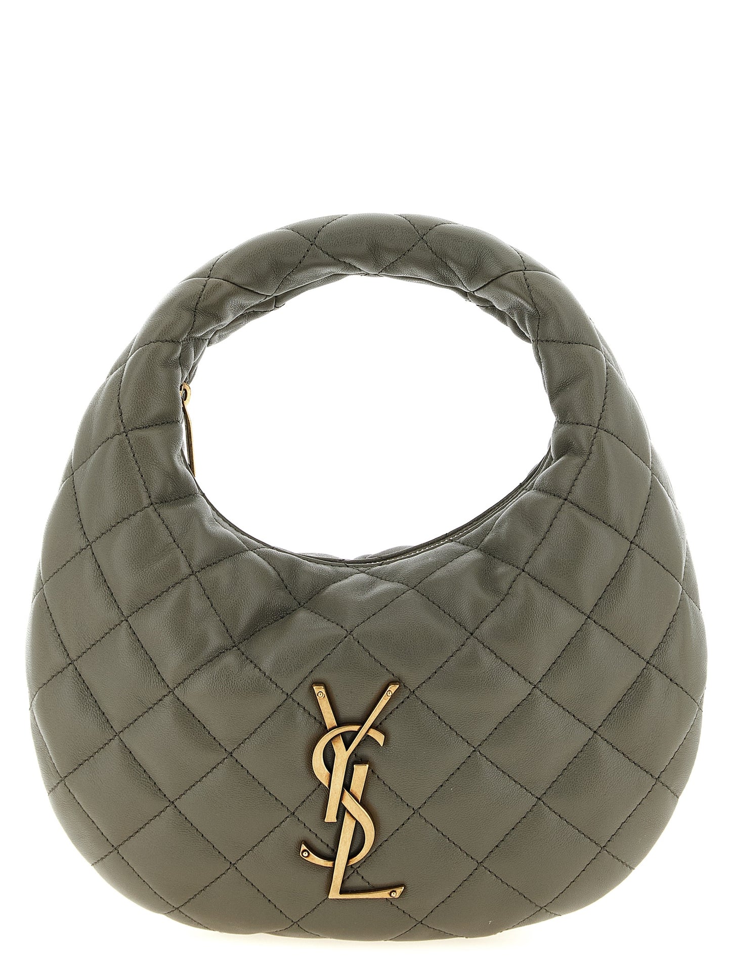 Saint Laurent Graue Lammleder-Handtasche