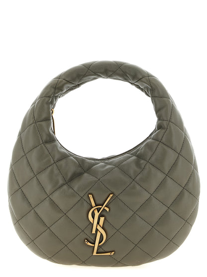 Saint Laurent Graue Lammleder-Handtasche