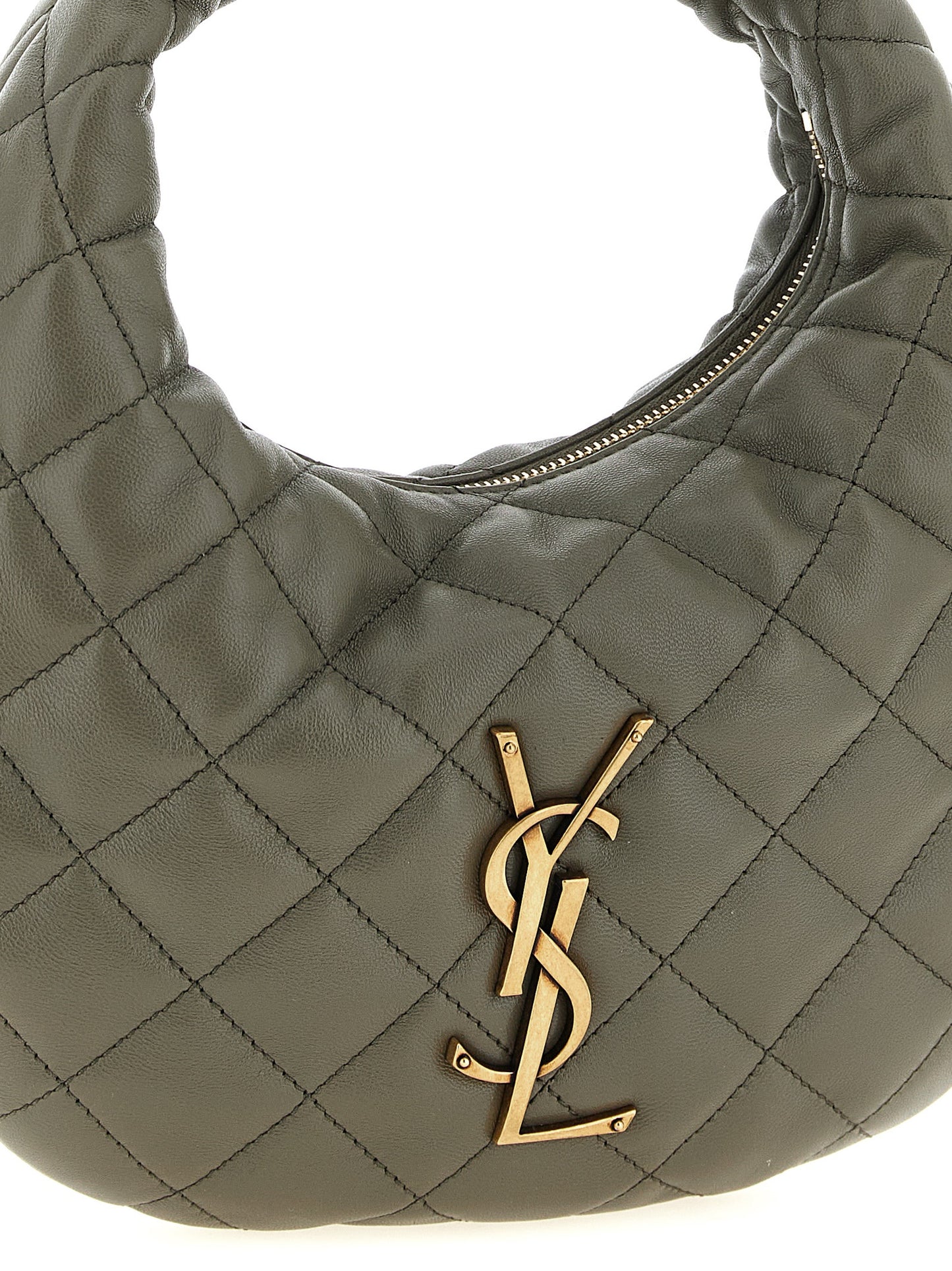 Saint Laurent Graue Lammleder-Handtasche