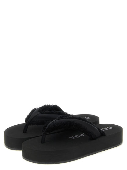 Balenciaga Schwarze Viscose-Slipper