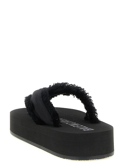 Balenciaga Schwarze Viscose-Slipper