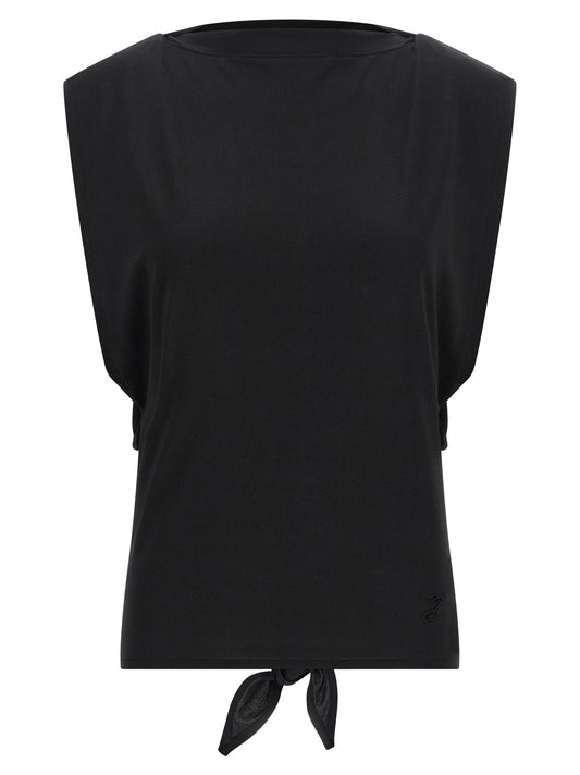 Jacquemus Ärmelloses T-Shirt aus Papier in Schwarz