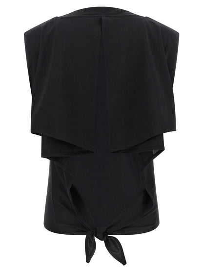 Jacquemus Ärmelloses T-Shirt aus Papier in Schwarz