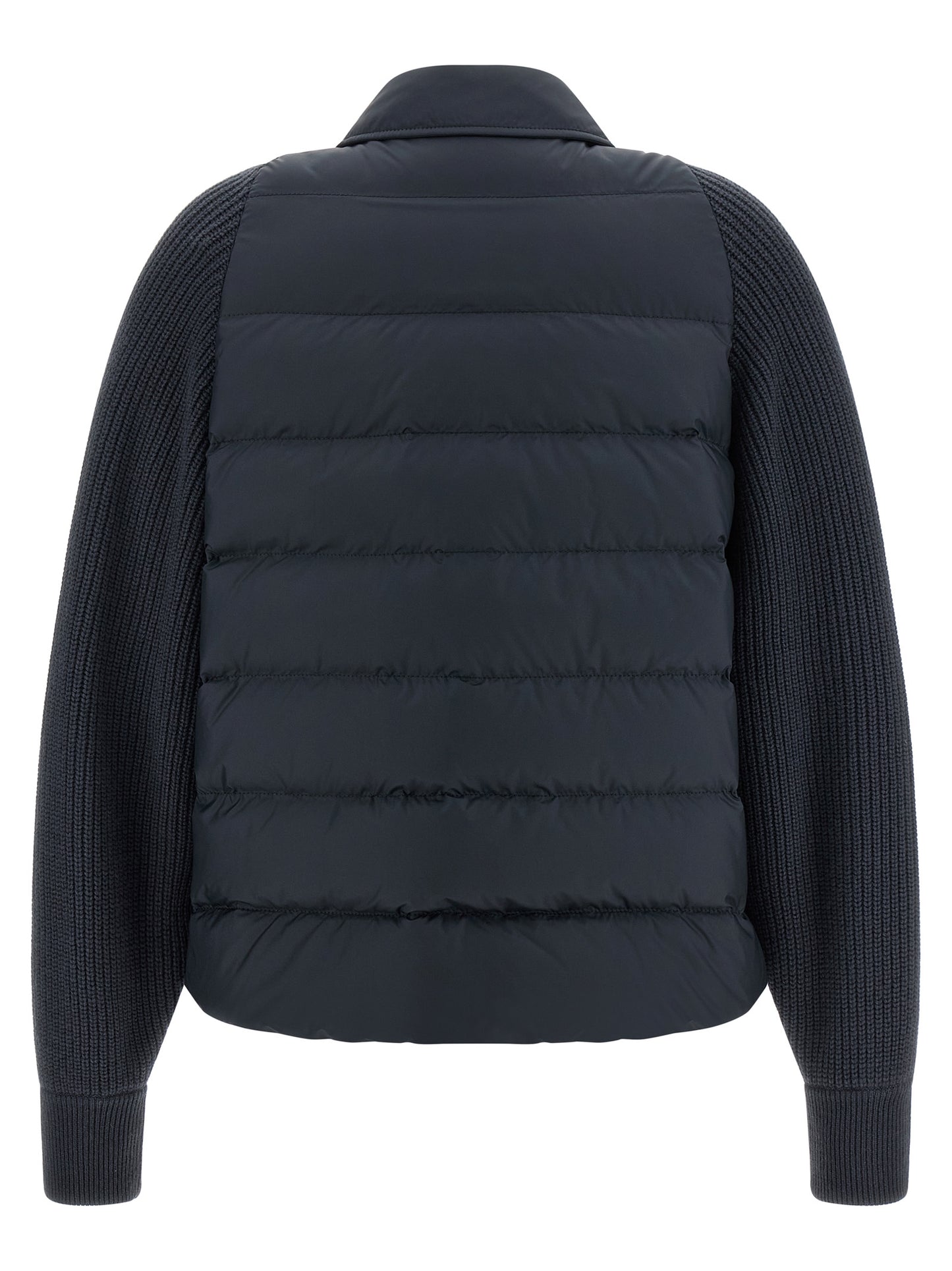 Brunello Cucinelli Blaue Polyester-Jacke in voller Länge