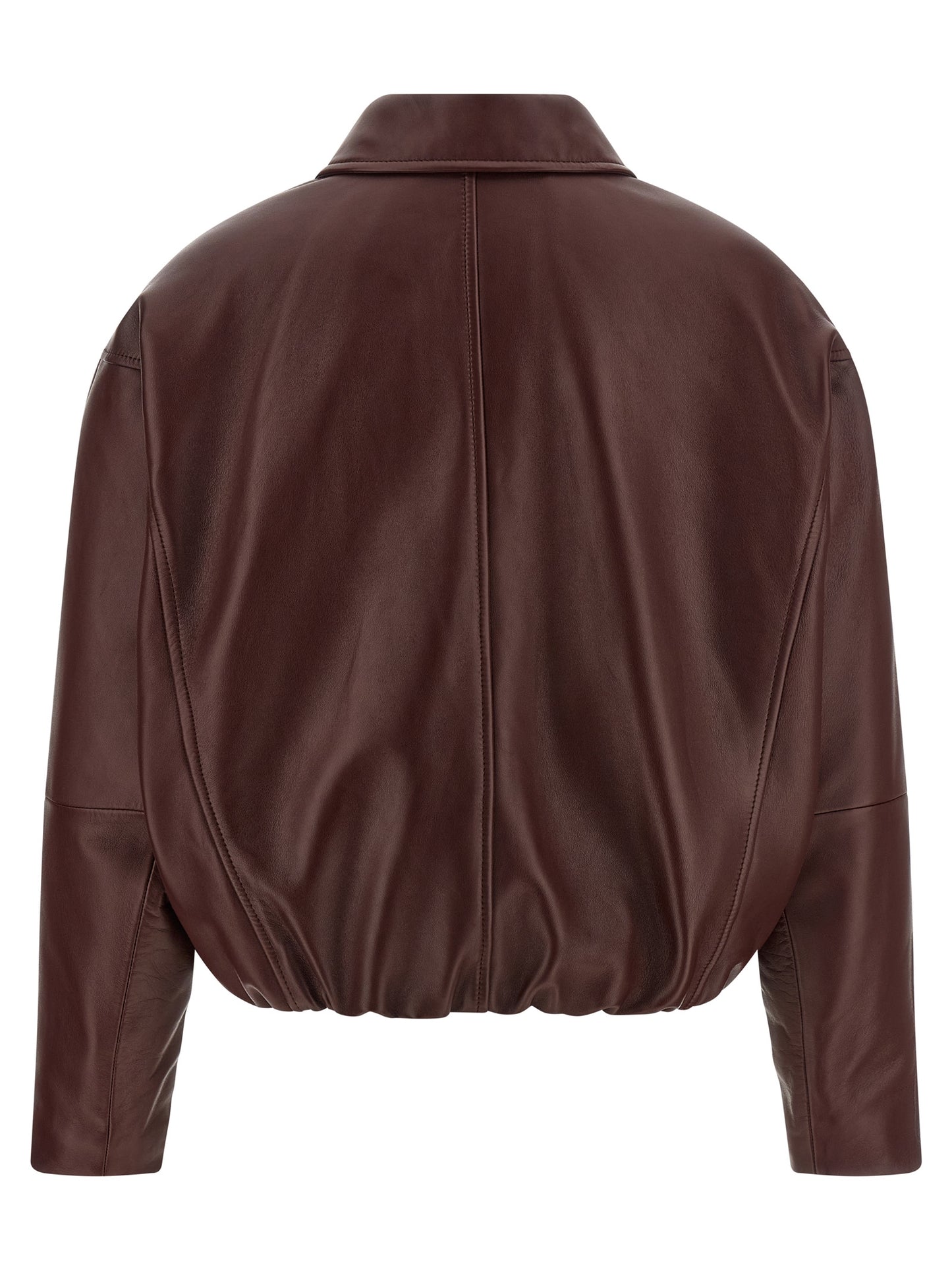 Brunello Cucinelli Bordeaux Kalbslederjacke