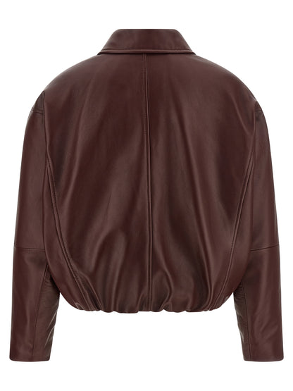 Brunello Cucinelli Bordeaux Kalbslederjacke