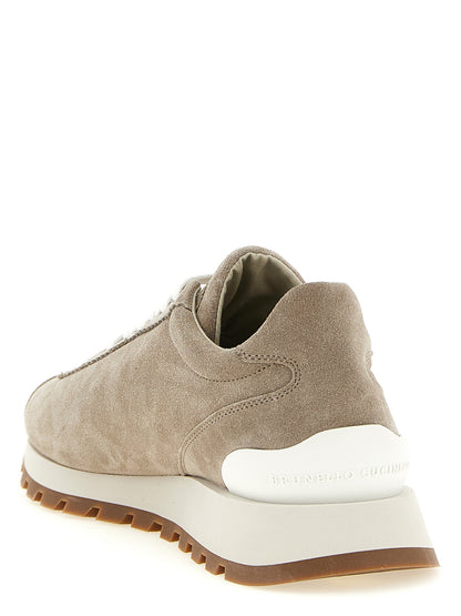 Brunello Cucinelli Beige Kalbsleder Sneaker