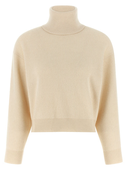 Brunello Cucinelli Weiße Strickjacke aus reiner Schurwolle