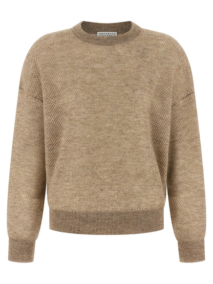 Brunello Cucinelli Beige Wollstrickjacke