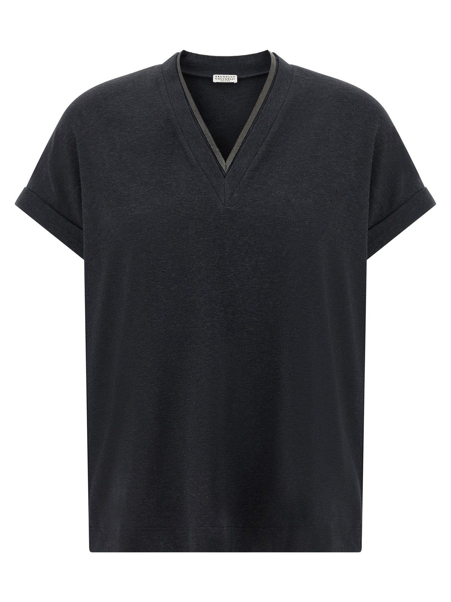 Brunello Cucinelli Graues Baumwoll-T-Shirt