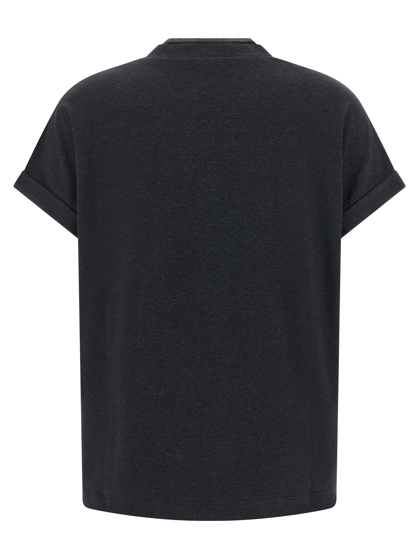 Brunello Cucinelli Graues Baumwoll-T-Shirt