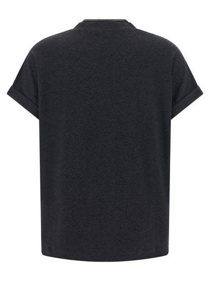 Brunello Cucinelli Graues Baumwoll-T-Shirt