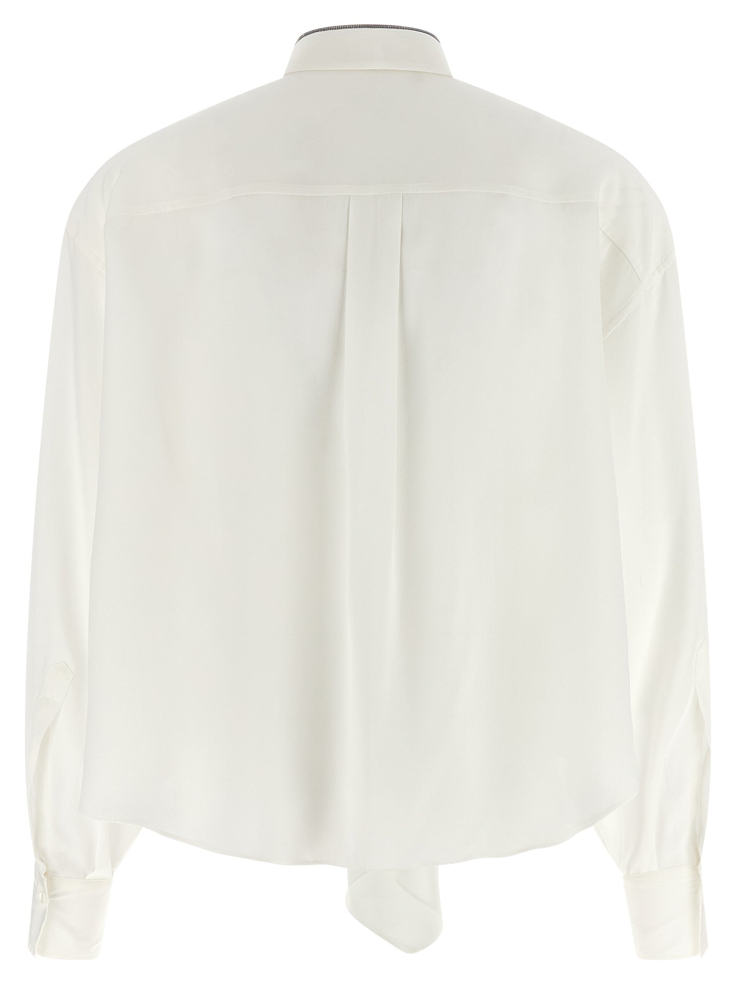 Brunello Cucinelli Seidenbluse in Weiß