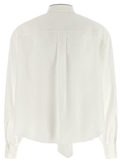 Brunello Cucinelli Seidenbluse in Weiß