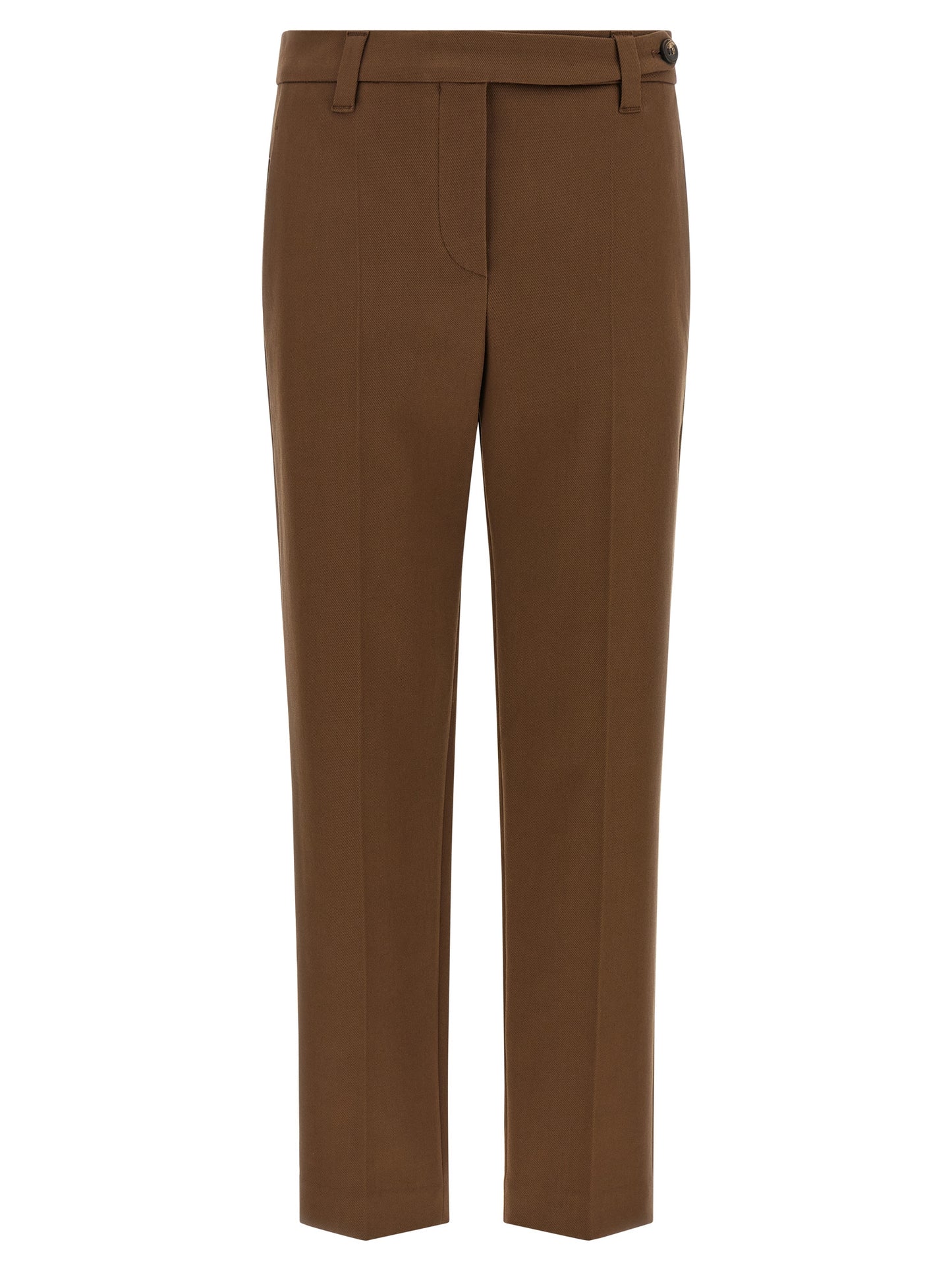 Brunello Cucinelli Braune Baumwoll-Cropped-Hose
