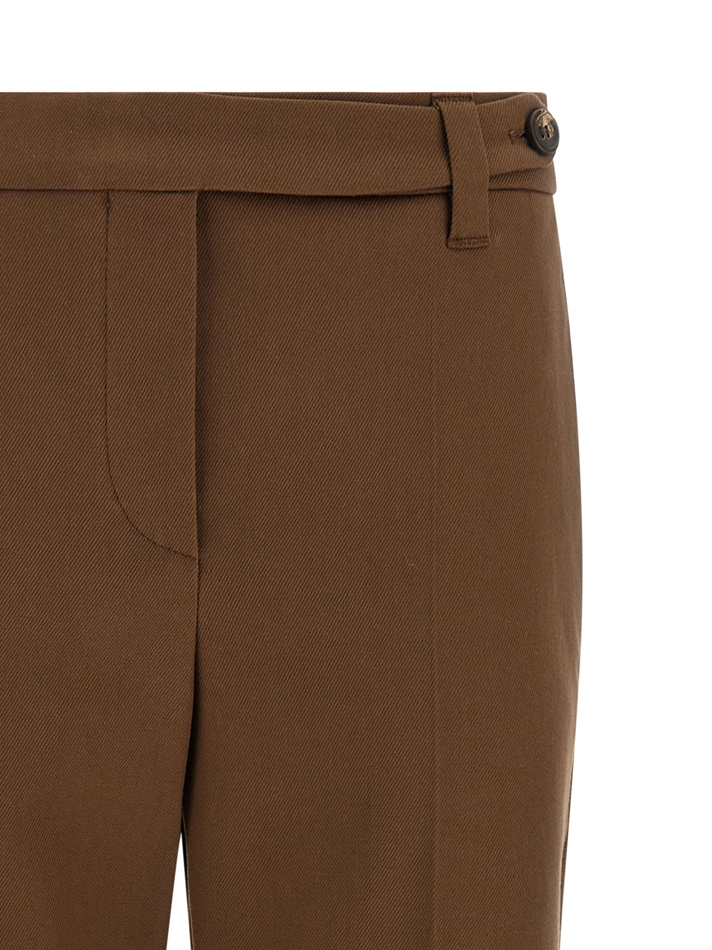Brunello Cucinelli Braune Baumwoll-Cropped-Hose