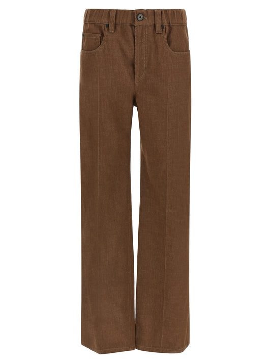 Brunello Cucinelli Braune Baumwolljeans Denim