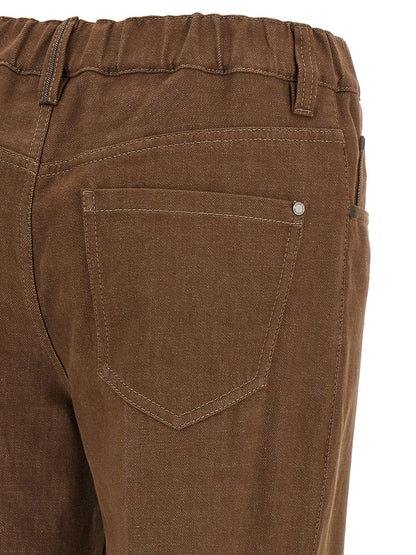 Brunello Cucinelli Braune Baumwolljeans Denim
